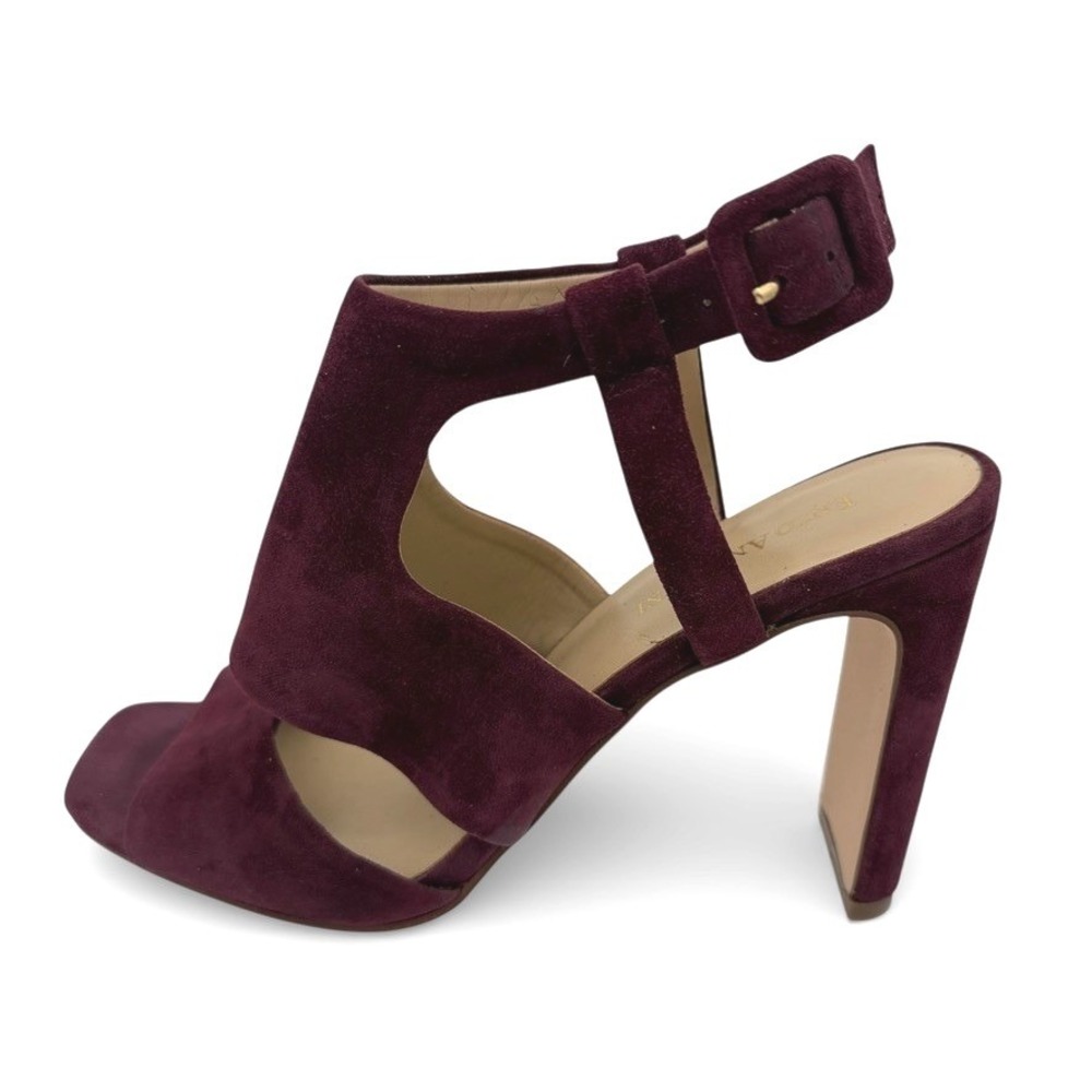 Enzo Angiolini Burgundy Suede Ankle Strap Heels Women's 7.5M